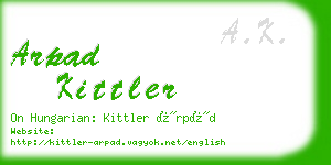 arpad kittler business card